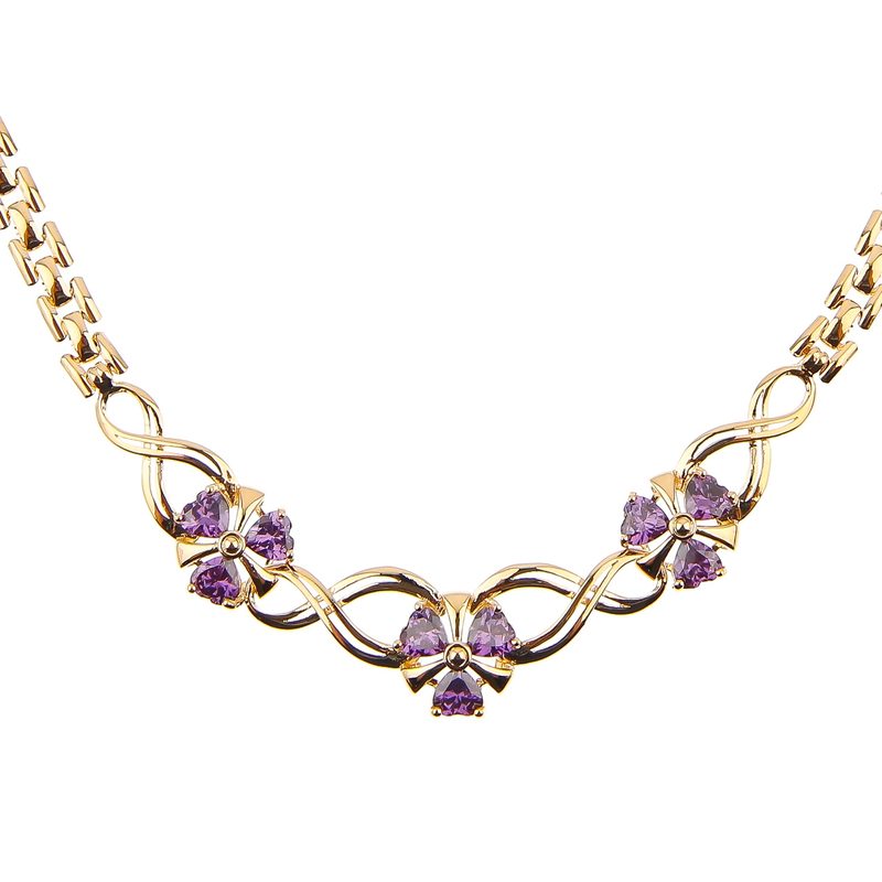 Колье позолоченное с аметистом Джульетта - фото