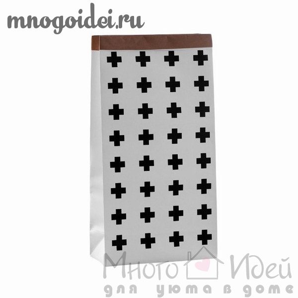 Эко-мешок для игрушек из крафт бумаги Крестики-нолики - фото