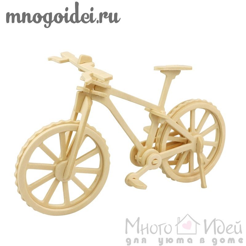 Деревянный конструктор 3D Велосипед - фото