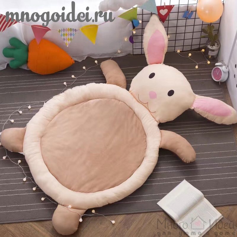 Теплый детский игровой коврик Ласковый Зайка - фото
