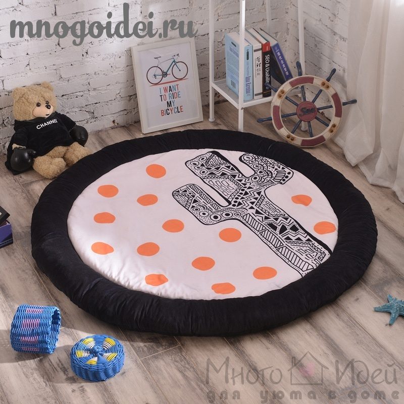Теплый детский игровой коврик Кактус - фото