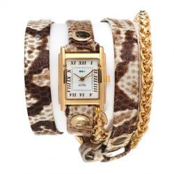 Chain Motor White Brown Snake Gold - фото