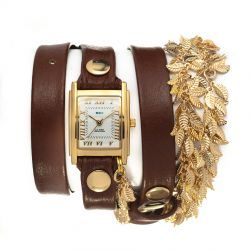 Chain Multi Leaf Gold Brown - фото