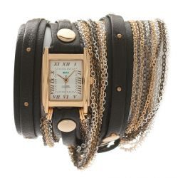 Chain Double Venice Stud Black Gold - фото