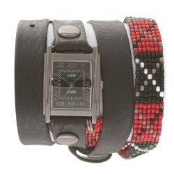 Guatemala Beaded Black- Red X- Gunmetal - фото