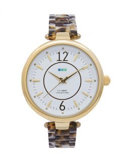 Sicily Acetate Tortoise Gold White Dial - фото