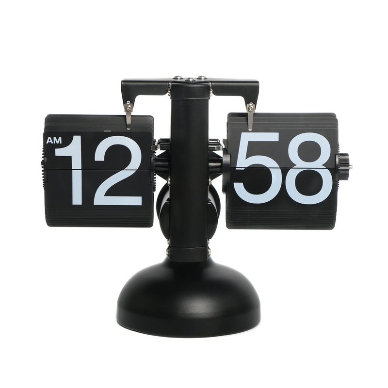 Классические перекидные часы Flip-clock, 16х21х8 см (черные) - фото