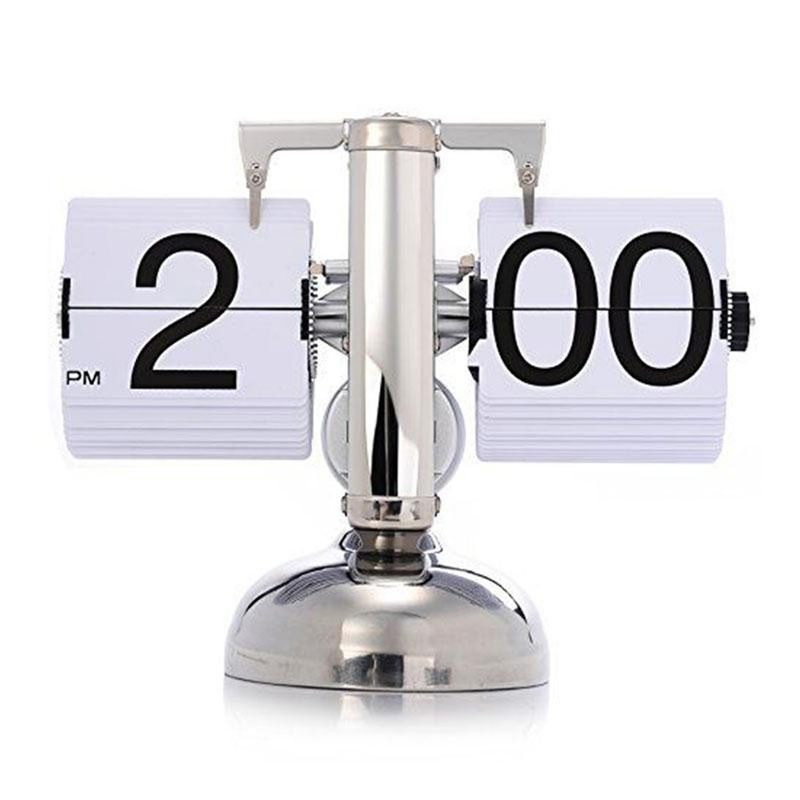 Классические перекидные часы Flip-Clock хром White (16,6*21*9,8 см) - фото