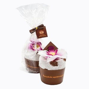 Полотенце «Кекс с кофейными зернышками и белой Орхидеей» - фото