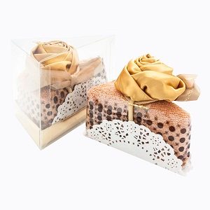 Полотенце столовое «Кусочек торта «Золотая роза в карамели» - фото