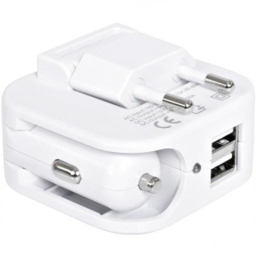 Адаптер с двумя USB-портами для зарядки от сети и от прикуривателя Socket - фото
