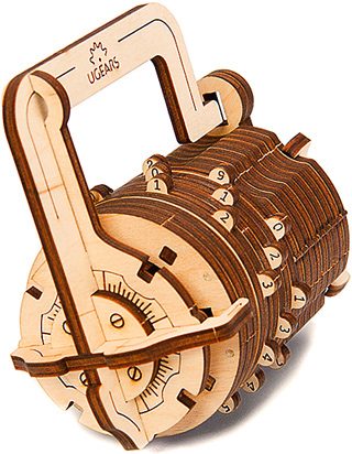 Деревянный 3D конструктор-пазл Ugears «Кодовый замок» - фото