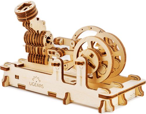 Деревянный 3D конструктор-пазл Ugears «Пневматический двигатель» - фото