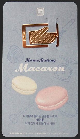 Подарочная металлическая закладка для блокнота Домашняя выпечка Макарони - фото