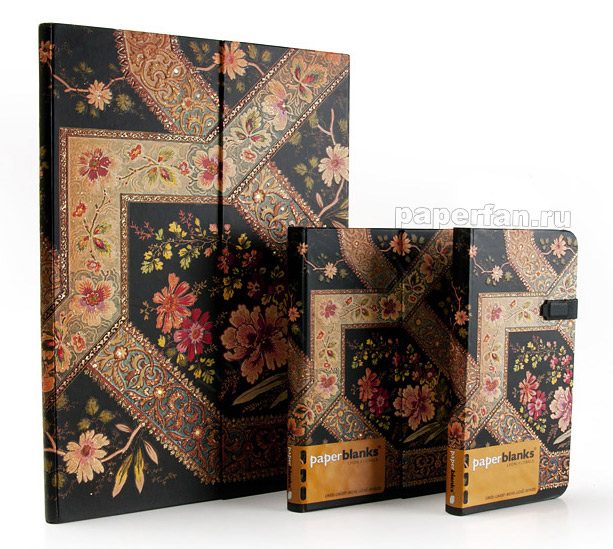 Записная книжка Филигранный цветочный рисунок и чёрное дерево | Блокнот paperblanks Filigree Floral Ebony - фото