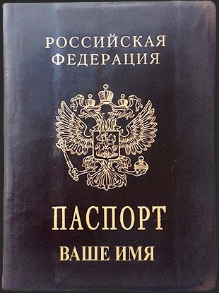 Кожаная обложка для паспорта Российская Федерация с вашими инициалами - фото