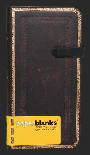 Алфавитная | Телефонная | Адресная книга Paperblanks Чёрная марроканская кожа (Black Morrocan) - фото