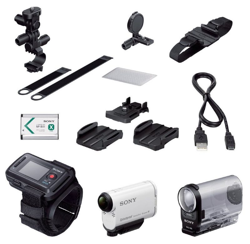 Экшн-камера Sony ActionCam HDR-AS200VB с Wi-Fi и GPS и набором креплений для велосипеда + Пульт ДУ Live-View (RM-LVR2) - фото