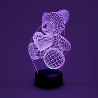 Ночник Мишка с именем Вероника - фото
