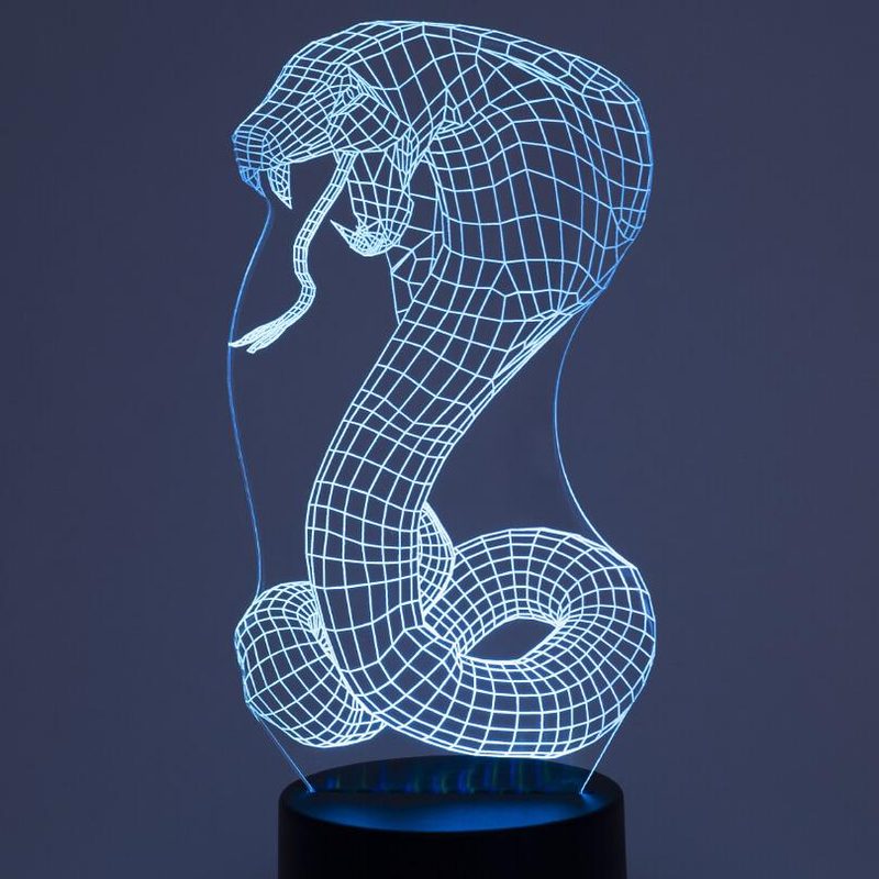 3D Ночник Кобра - фото