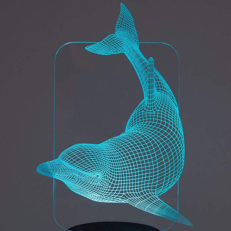 3D Ночник Дельфин - фото