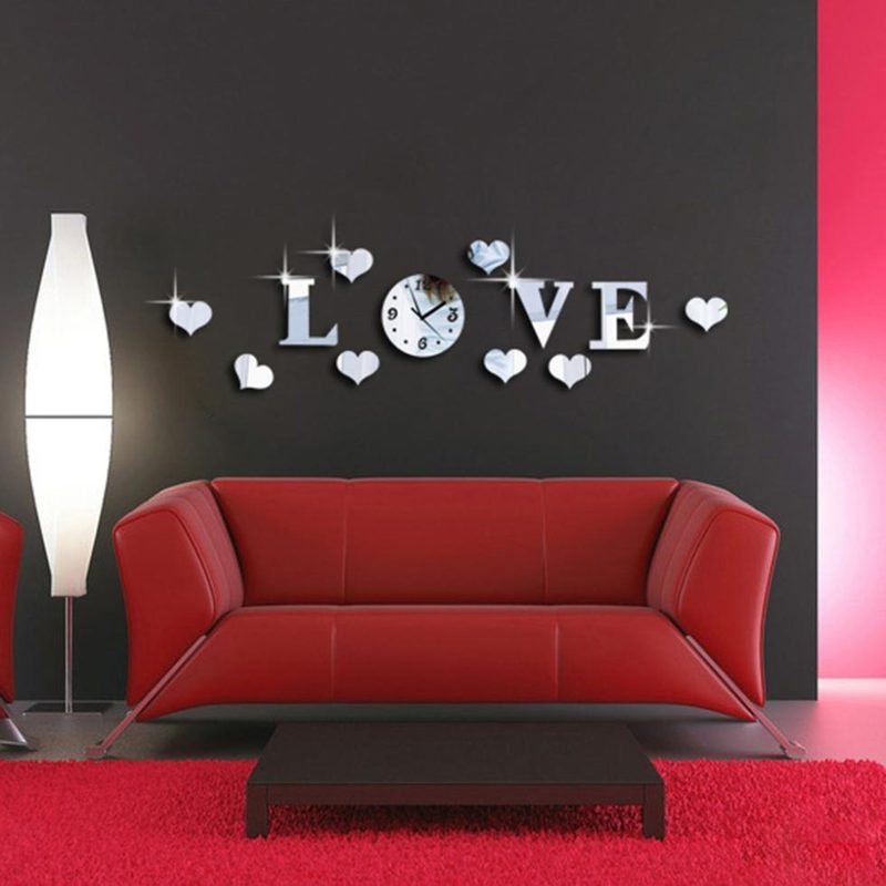 Декоративные акриловые часы Love - фото
