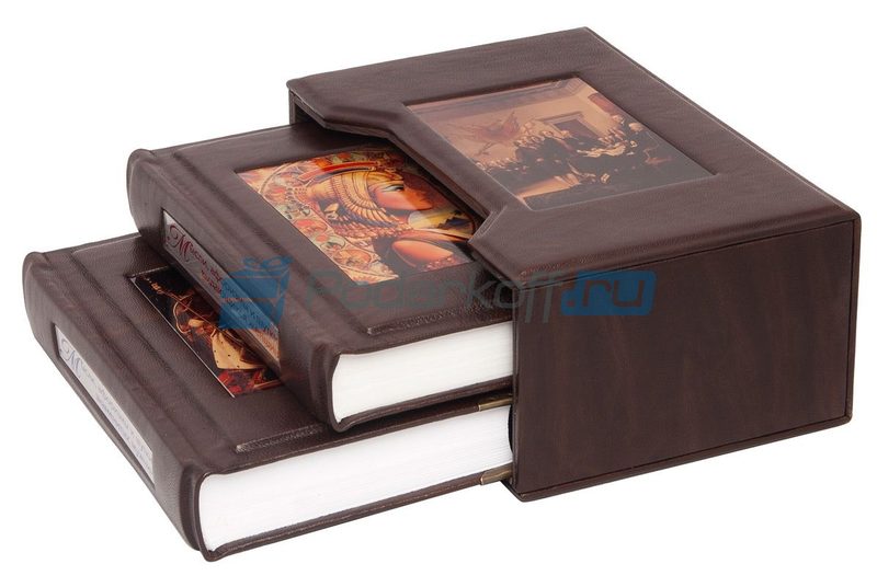 Книги подарочные в обложке из натуральной кожи Мысли, афоризмы и шутки знаменитых мужчин. Мысли, афоризмы и шутки знаменитых женщин (2 тома) - фото