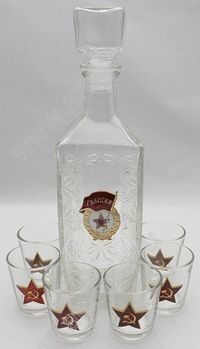 Водочный набор ГВАРДИЯ [графин + 6 стопок, ручная доработка] - фото