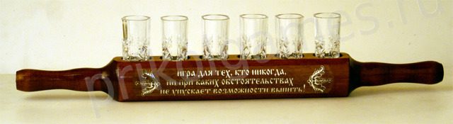 Подставка под стопки в комплекте с хрустальными рюмками. Игра для тех, кто никогда, ни при каких обстоятельствах не упускает возможности выпить! - фото