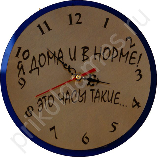 Прикольные часы.Я дома и в норме! - фото