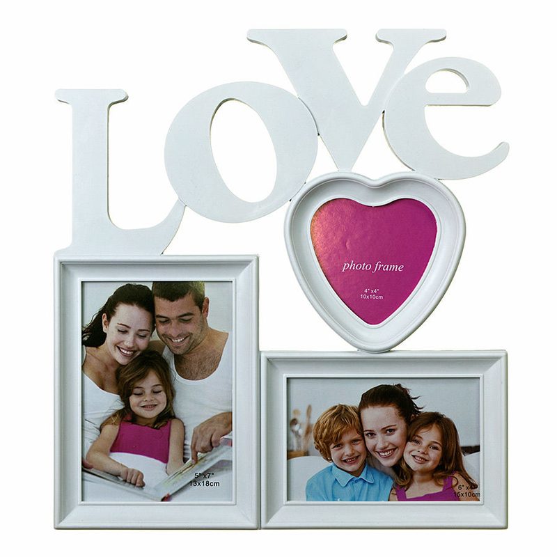 Фоторамка Love три фотографии белая . - фото