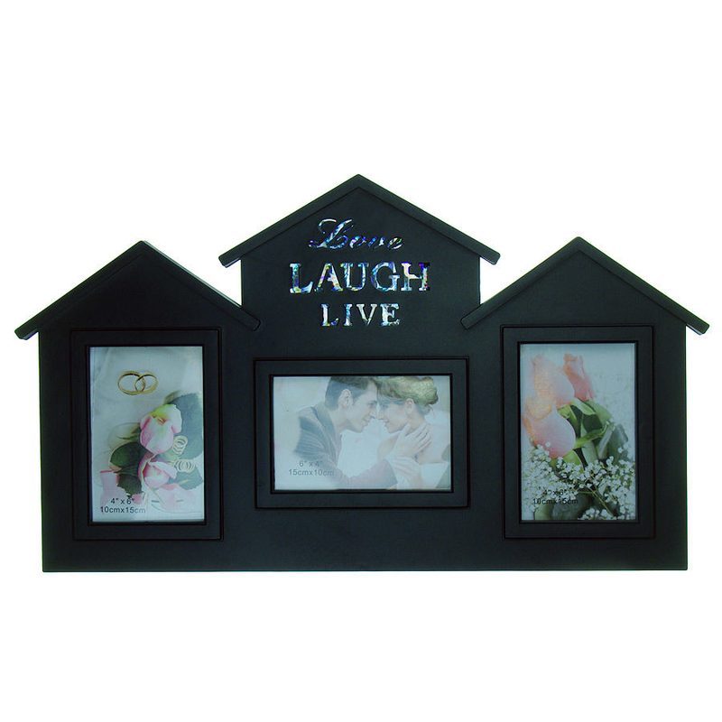 Фоторамка Love, Laugh, Live черная. - фото