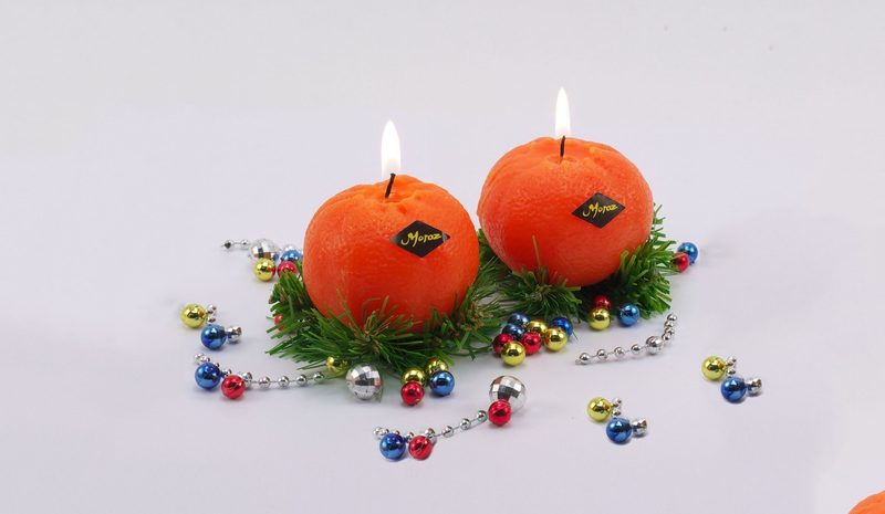 Свечка Мандаринка Hand Made - фото