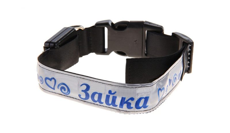 Светящийся ошейник Зайка - фото