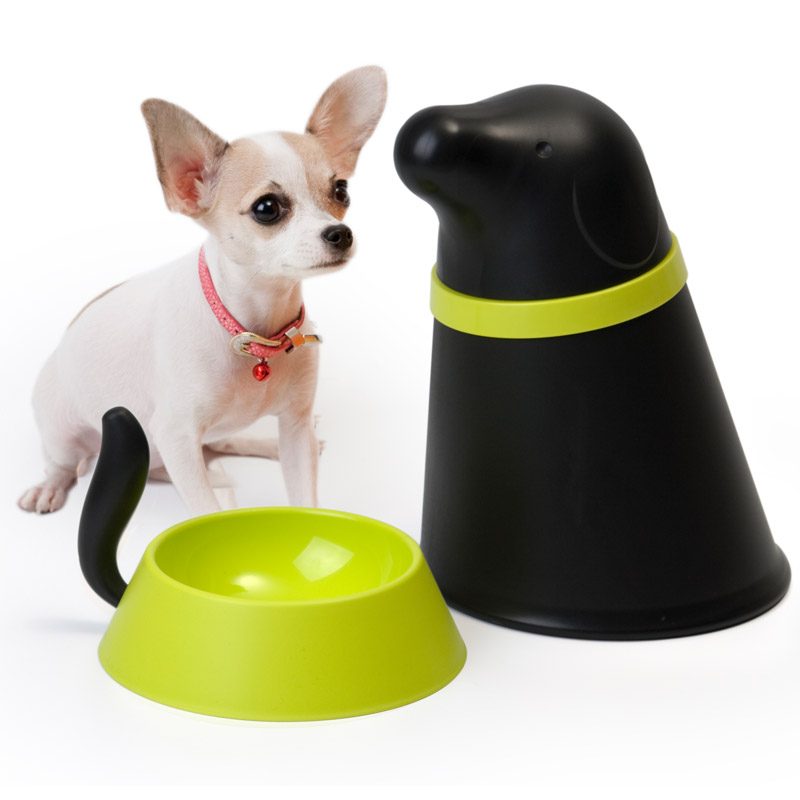 Контейнер + миска для собаки Pupp черная - фото