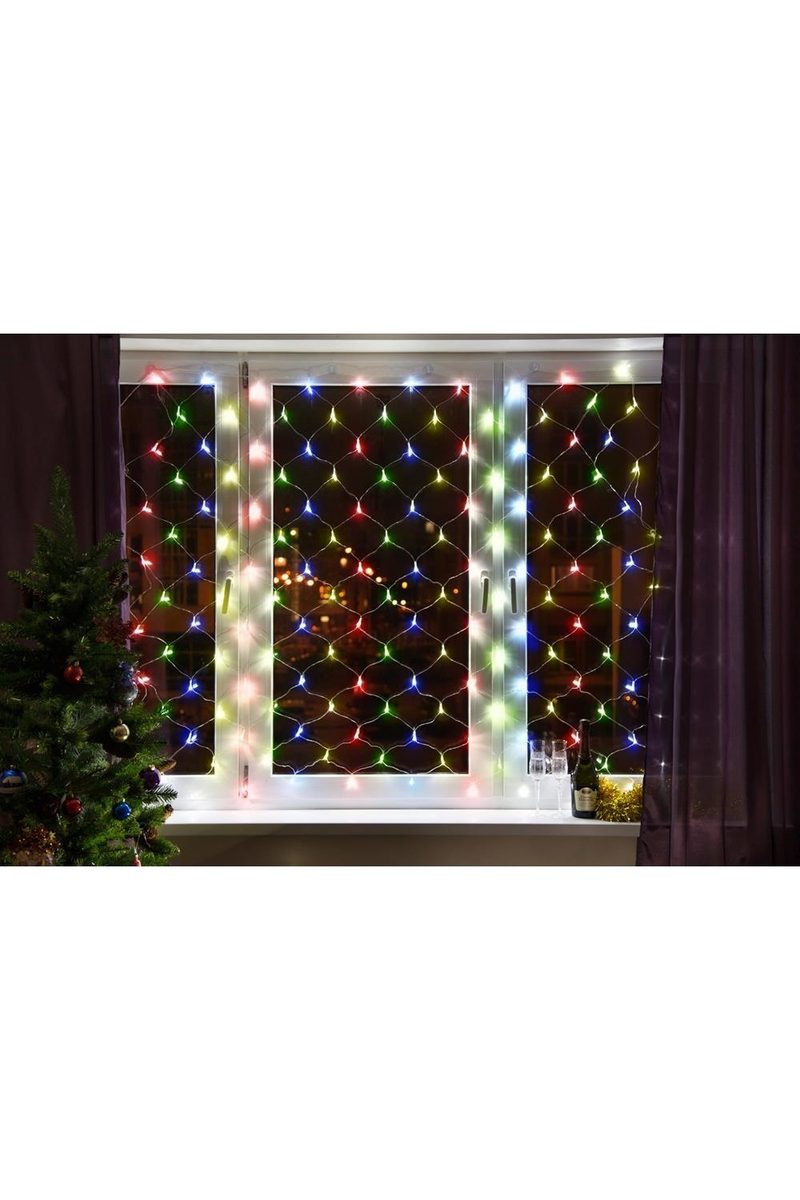 Гирлянда 1,5х1,5м 150 LED Мультиколор Сеть - фото