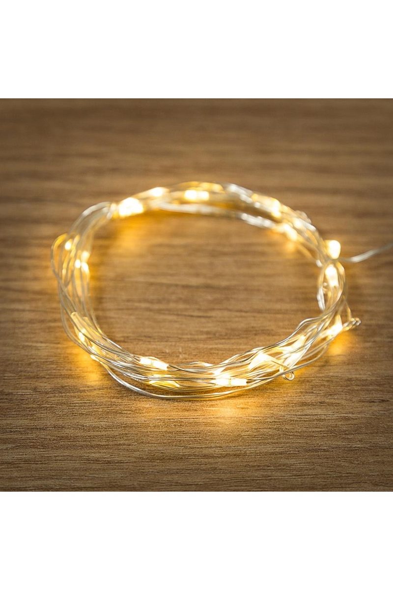 Гирлянда 2м, 20 LED, цвет тёплый белый Роса - фото