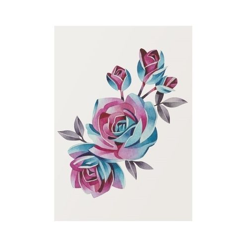 Переводная татуировка Blue roses - фото