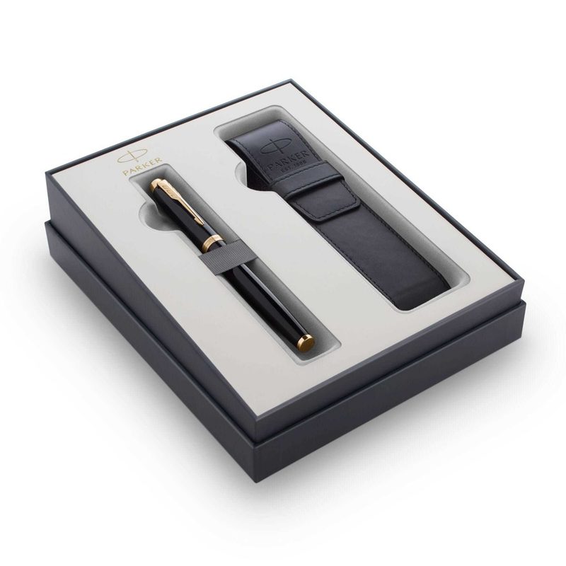Подарочный набор Parker IM с перьевой ручкой и чехлом Black GT, перо M - фото