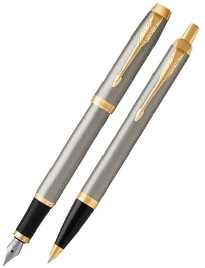 Набор: Перьевая и Шариковая ручка Parker IM Core Brushed Metal GT - фото
