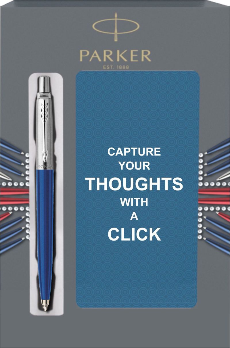Подарочный набор с блокнотом и Шариковая ручка Parker Jotter Blue CT - фото