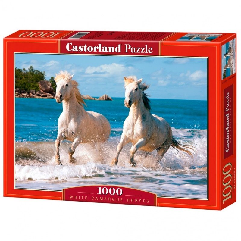 Пазл 1000 деталей Castorland: Белые лошади (C-102433) (White Camargue Horses) - фото