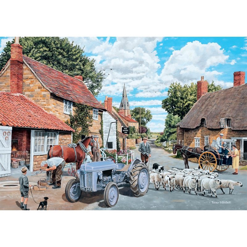 Пазл 500 Jumbo Falcon Улица в поселке (худ. Трэвор Митчелл) (Country Lane by Trevor Mitchell ) - 11026 - фото