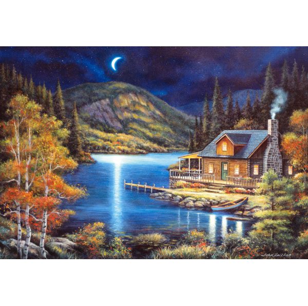 Пазл Castorland 1000 деталей: Лунный свет (C-102990) (Moonlit Cabin) - фото