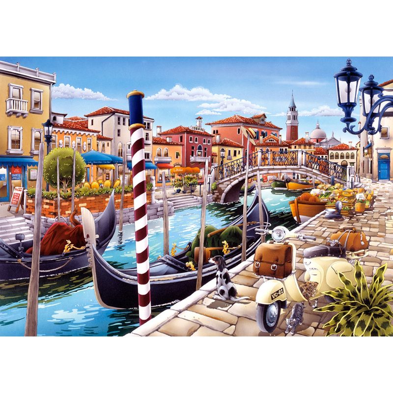 Пазл Castorland 1000 деталей: Венецианский канал в Италии (C-103058) (Venetian Canal in Italy) - фото