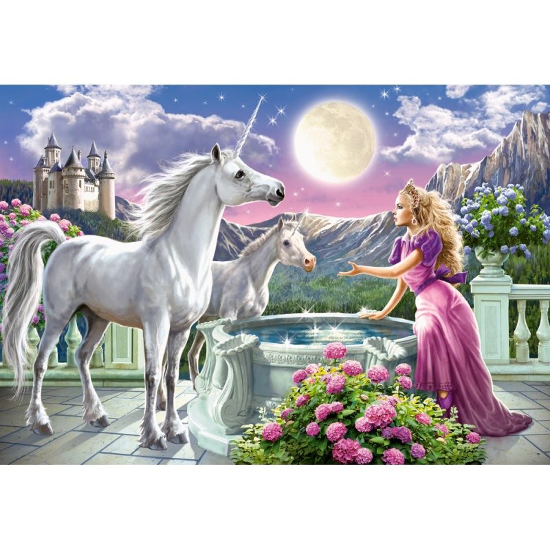 Пазл Castorland 1000 деталей: Принцесса и ее единорог (C-103164) (Princess and her Unicorns) - фото