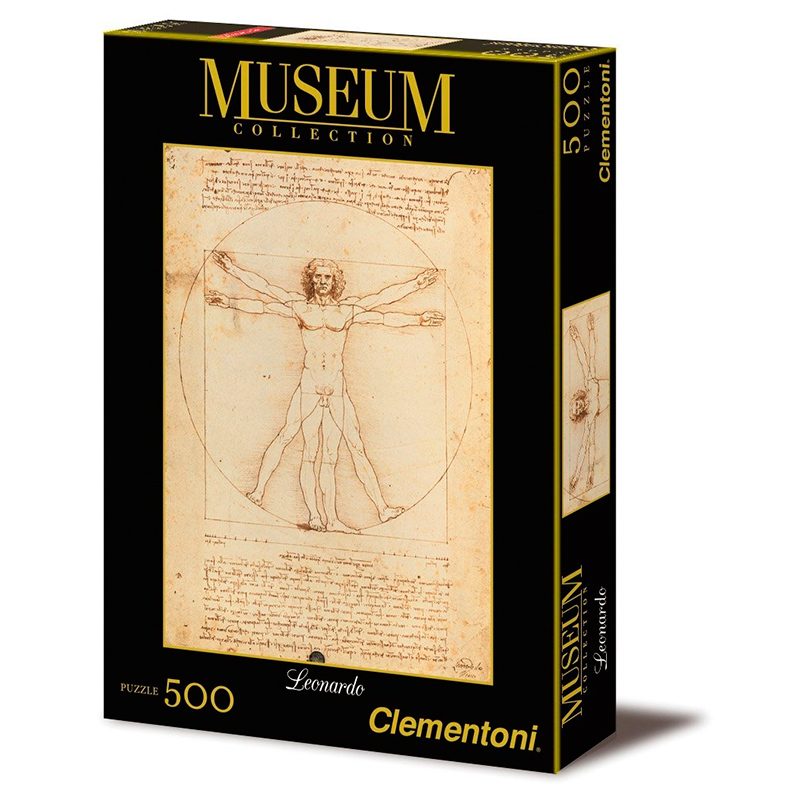Пазл Clementoni 500 деталей: Леонардо. Рисунок человека (35001) (Leonardo Vitruvian Man) - фото