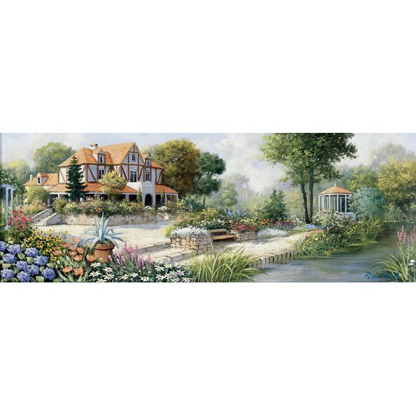 Пазл Art Puzzle 1000 деталей П.Мотц  Английский коттедж(панорама) (4333) -- Peter Motz - English Cottage - фото