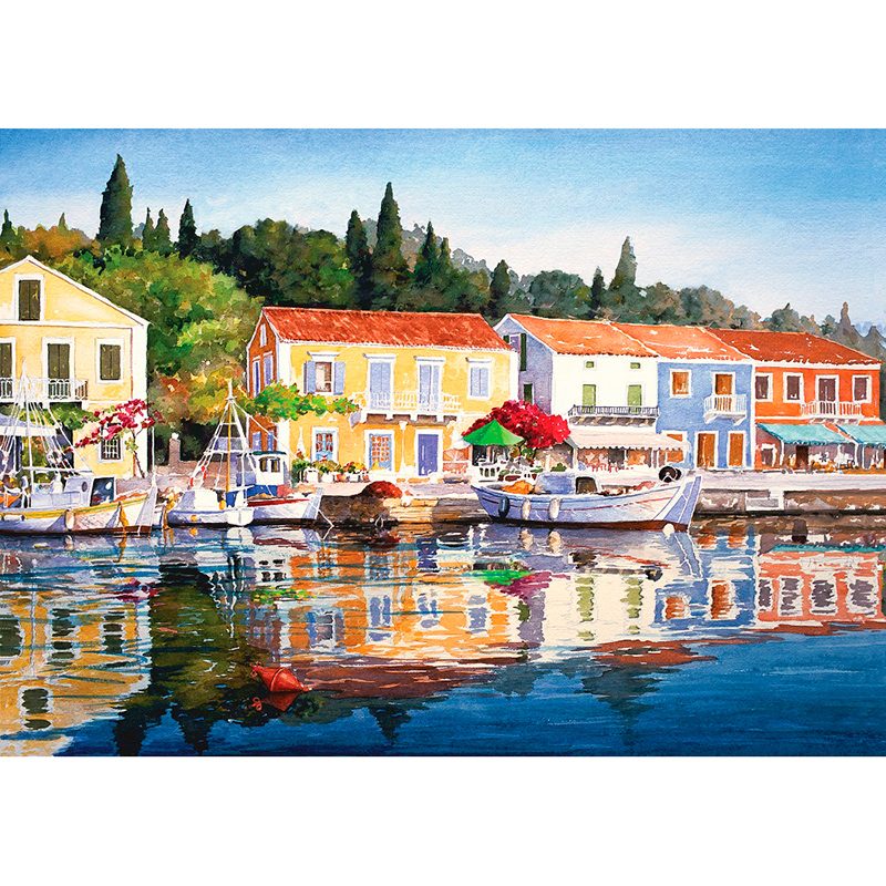 Пазл Art Puzzle 1000 деталей П.Зографос Рыбачья деревня (4412) -- Pantelis D. Zodrafos - Fiscardo - фото