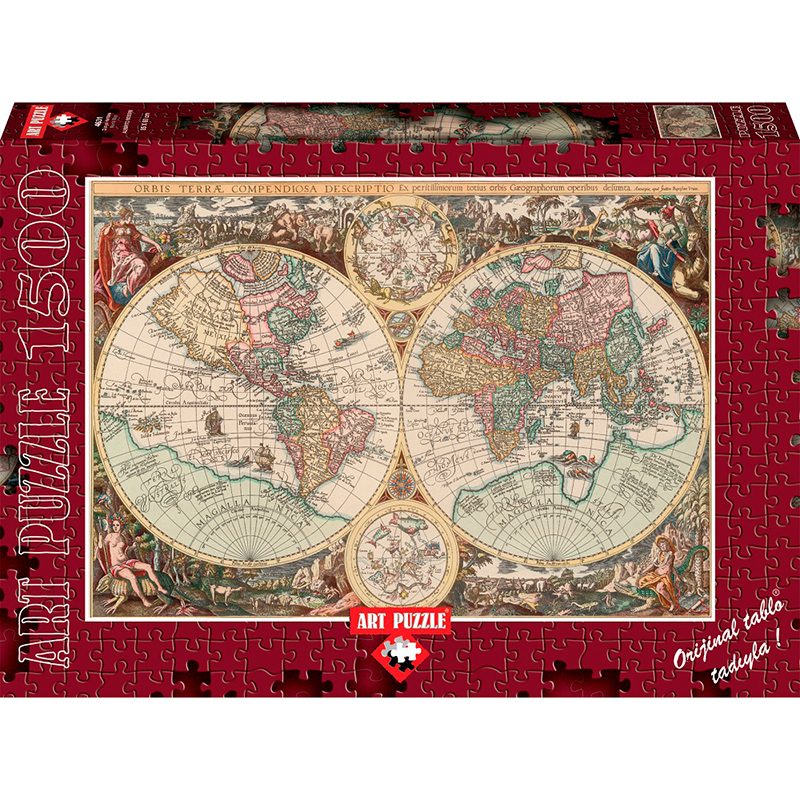 Пазл Art Puzzle 1500 деталей Карта мира (4631) -- Alberto Rossini - World Map - фото